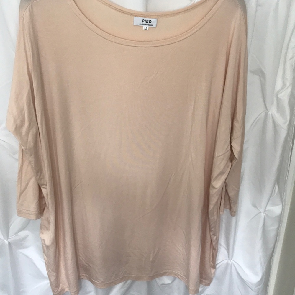 Cream Piko 3/4 sleeve top